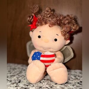 Vintage Always Angels Plush Patriotic Heart Cherub 2002